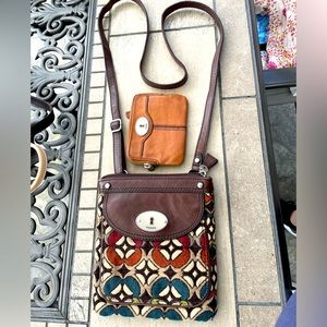Fossil crossbody bag with Fossil wallet